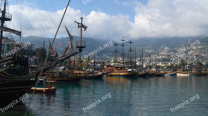 Alanya Turkey Pirate Ship Port Ships