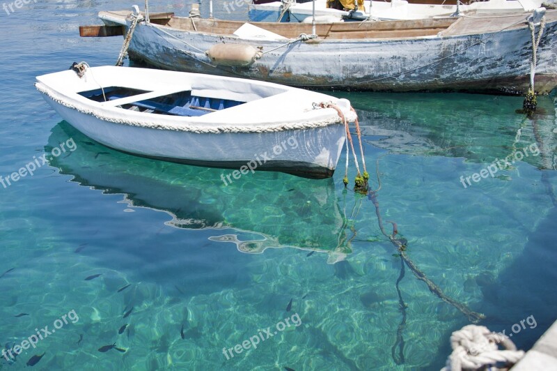 Little Boat Water Bright Blue Boat