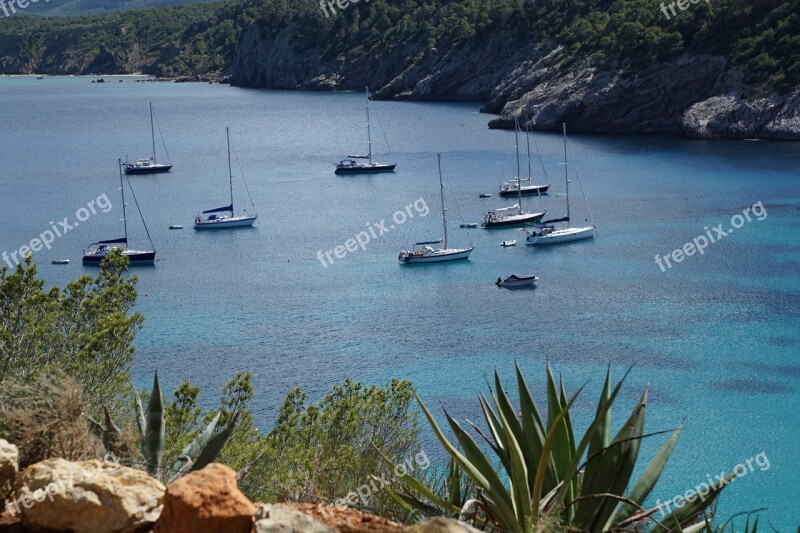 Ibiza Sea Bay Spain Turquoise