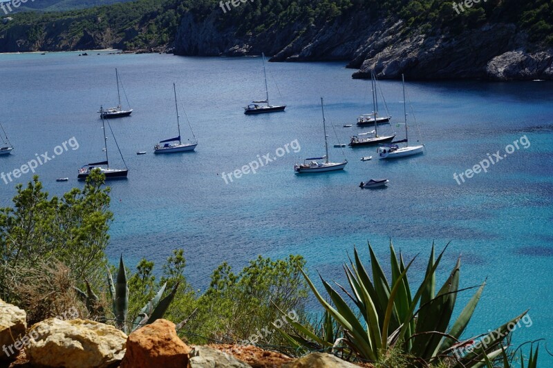 Ibiza Sea Bay Spain Turquoise