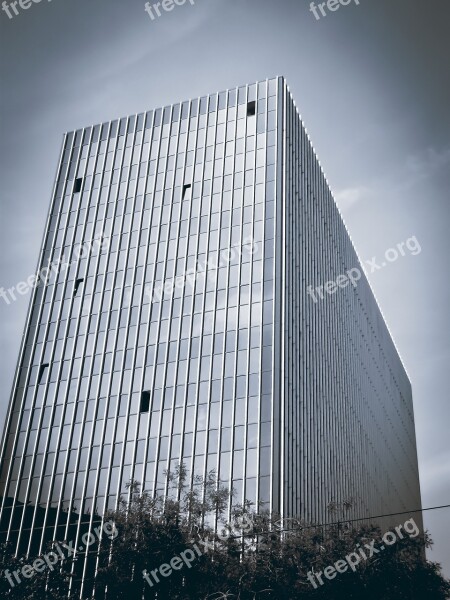 Architecture Modern Building Skyscraper Bluish