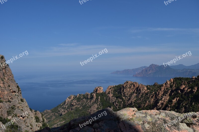 View Sea Cliff Island Corsica