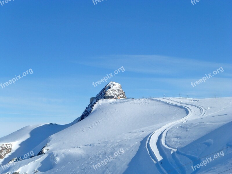 Klein Matterhorn Winter Snow The Alps Switzerland