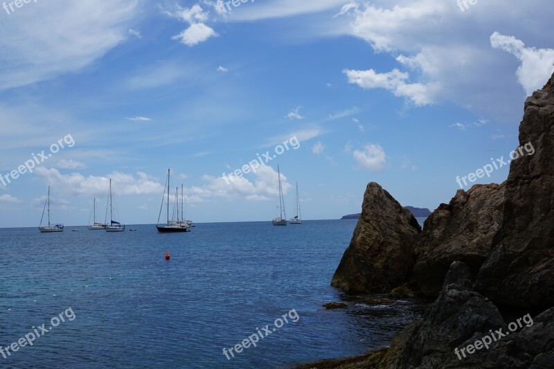 Ibiza Sea Bay Spain Turquoise