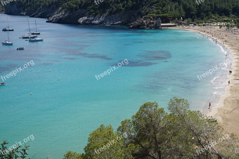 Ibiza Sea Bay Spain Turquoise