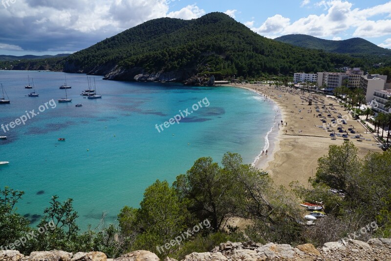 Ibiza Sea Bay Spain Turquoise