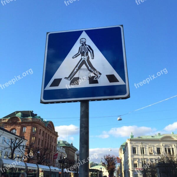 Pedestrian Crossing Road Sign Sticker Traffic Road