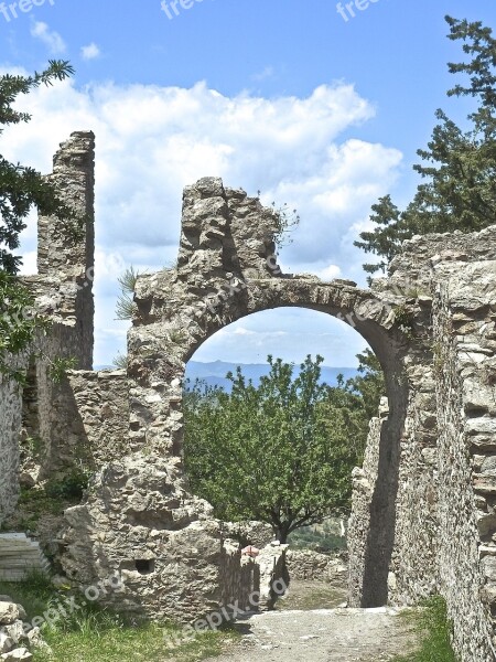 Archway Mystras Ancient Ruins Monastery