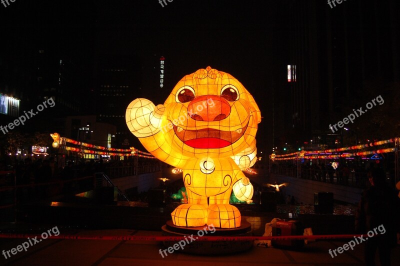 Lantern Cheonggyecheon Stream Isometric Article Hatch Kkotdeung Festival