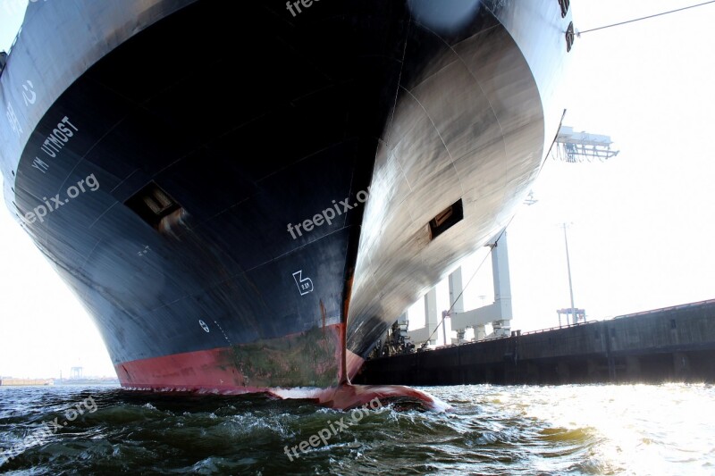 Ship Container Ship Port Elbe Hamburg