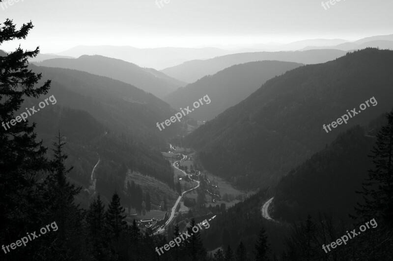 Road Valley Landscape Mountains Wide