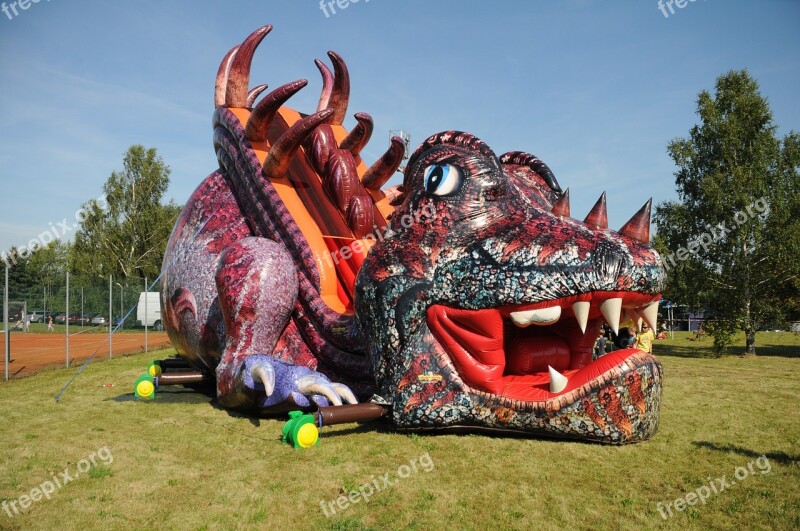 Bouncy Castle Inflatable Slide Dragons Children's Playground Fun