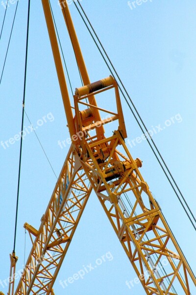 Crane Sky Cables Lattice Free Photos