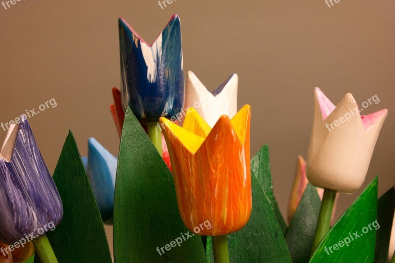 Tulips Wood Wooden Tulips Colorful Deco