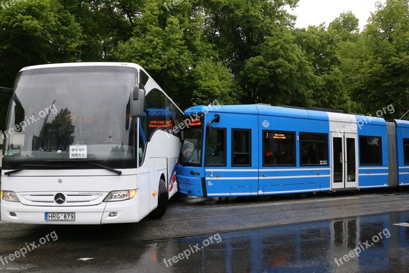 Bus Tram Road Crash Free Photos