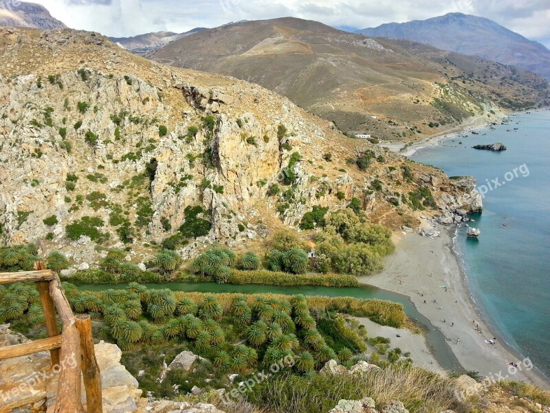 Greece Crete Landscape Sea View