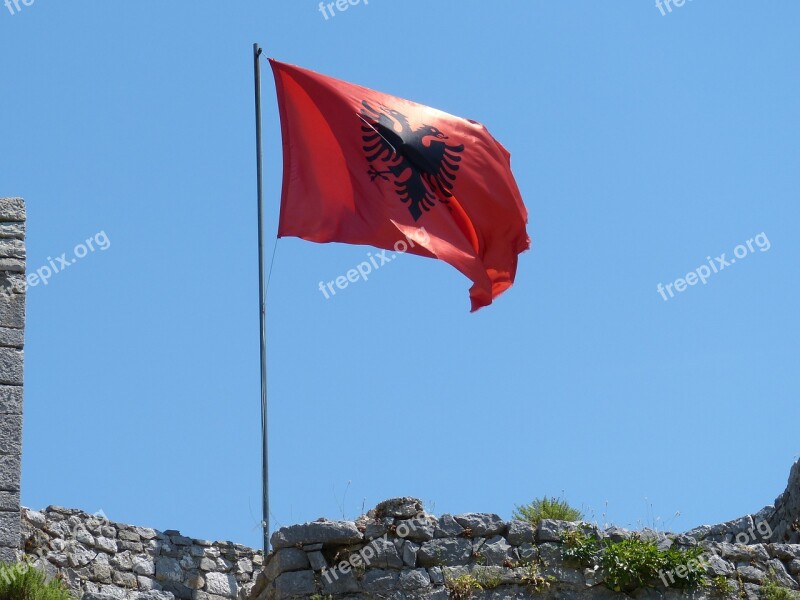 Albania Balkan Shkodër Flag Castle