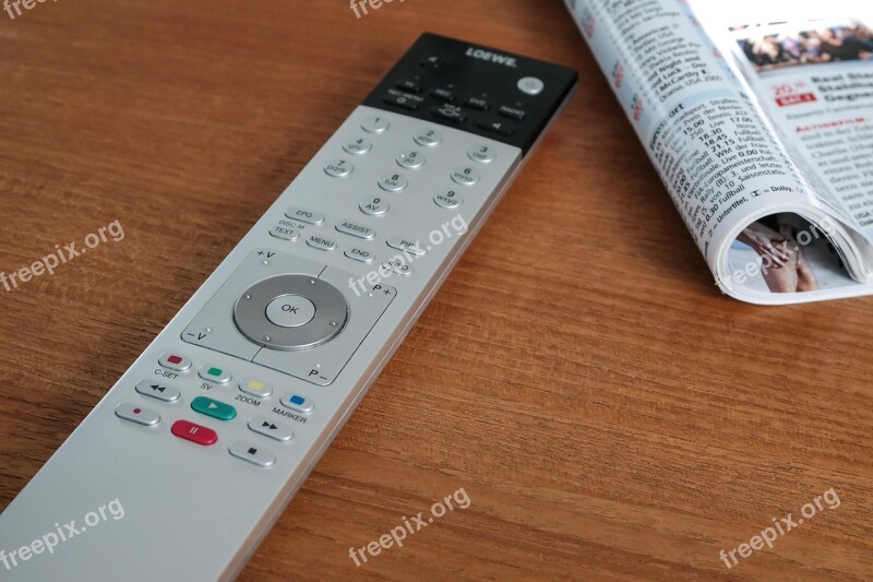 Remote Control Watch Tv Tv Newspaper Newspaper Tv