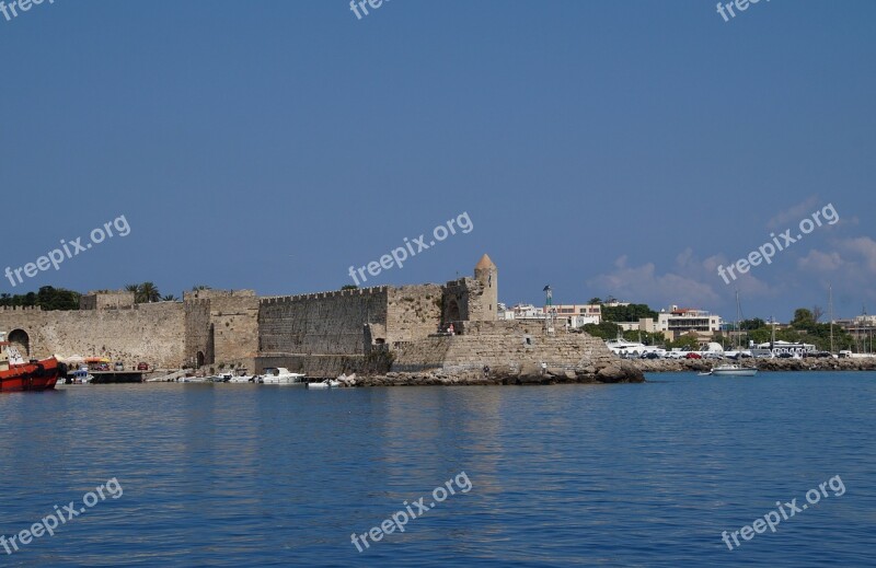 Greece Rodos Port The Walls Of The Old Town