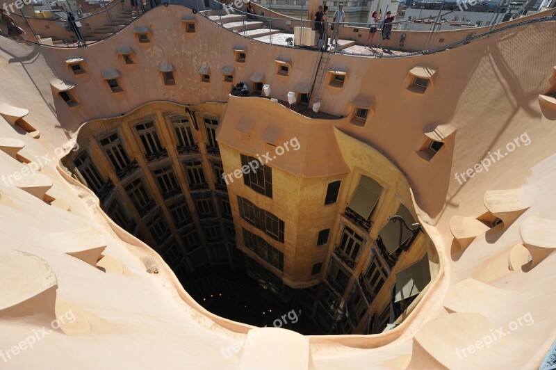 Spain Pedrera Casa Mila Terrace Architecture