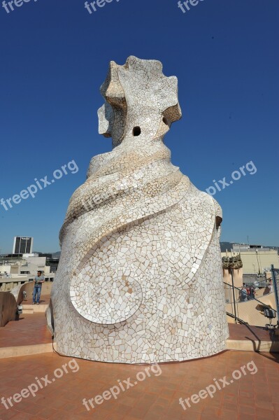 Spain Pedrera Casa Mila Terrace Architecture