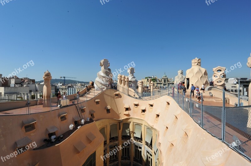 Spain Pedrera Casa Mila Terrace Architecture