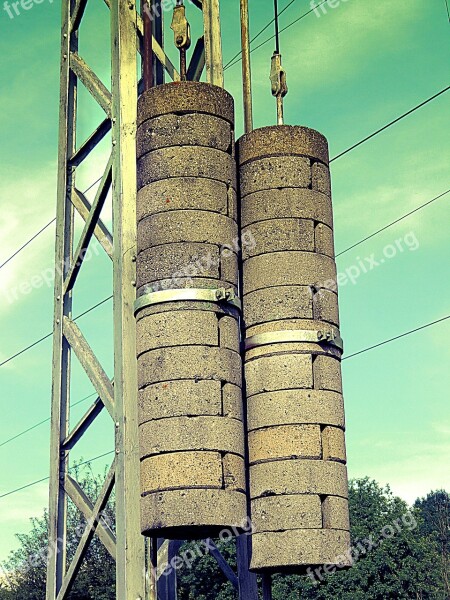 Strommast Concrete High Voltage Line Free Photos