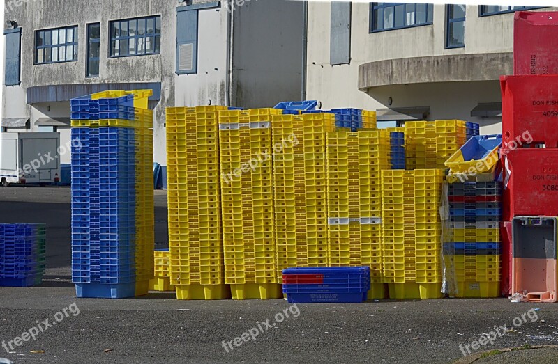 Crates Plastic Auction Factory Wharf