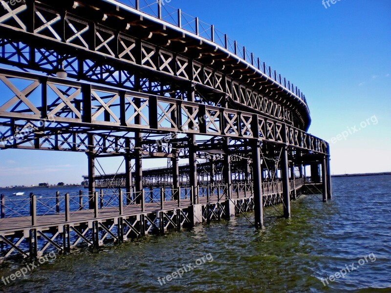 Red Wharf Huelva River Odiel Bridge Free Photos