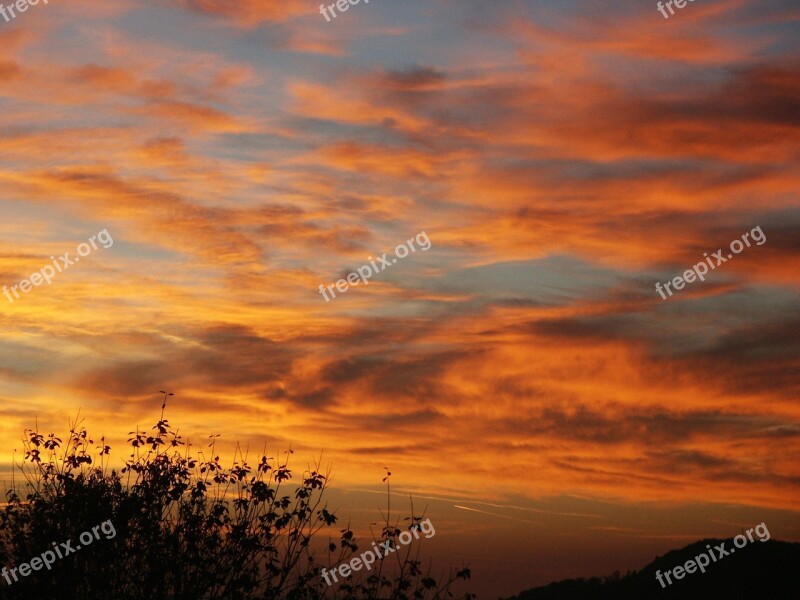 Sunset Sky Clouds Evening Sky Dusk