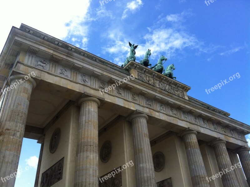 Brandenburg Gate Berlin Quadriga Landmark Columnar