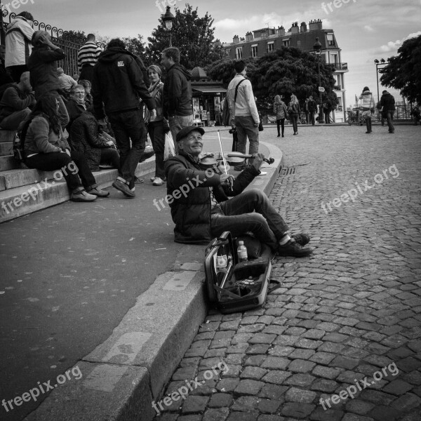 Paris Montmartre Street Musician Sacred Heart Free Photos