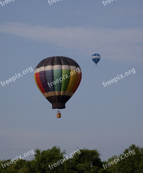 Balloon Hot Air Rising Sky Colorful