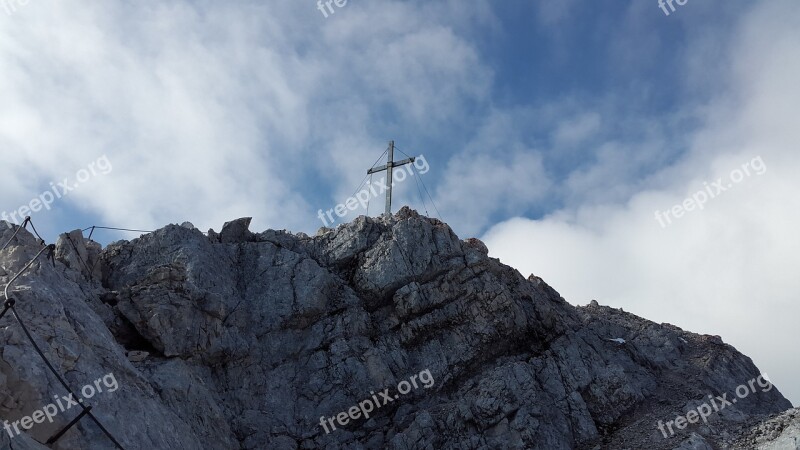 Alpspitze Summit Cross Summit Alpine Weather Stone