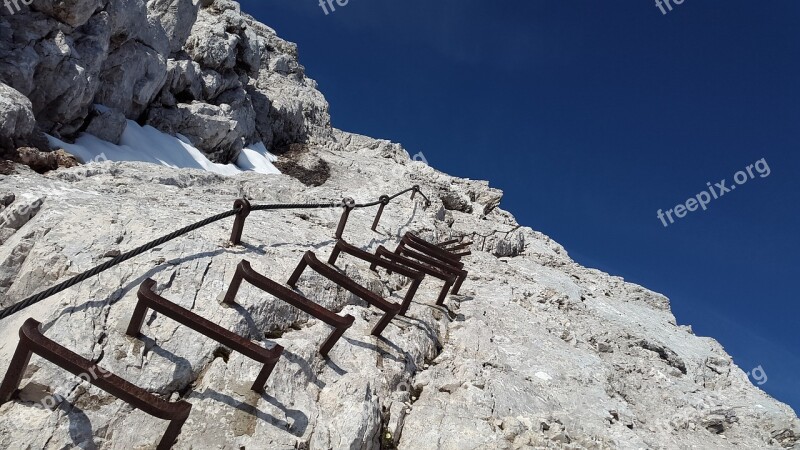 Climbing Alpspitze Head Ladder Rungs Kicks