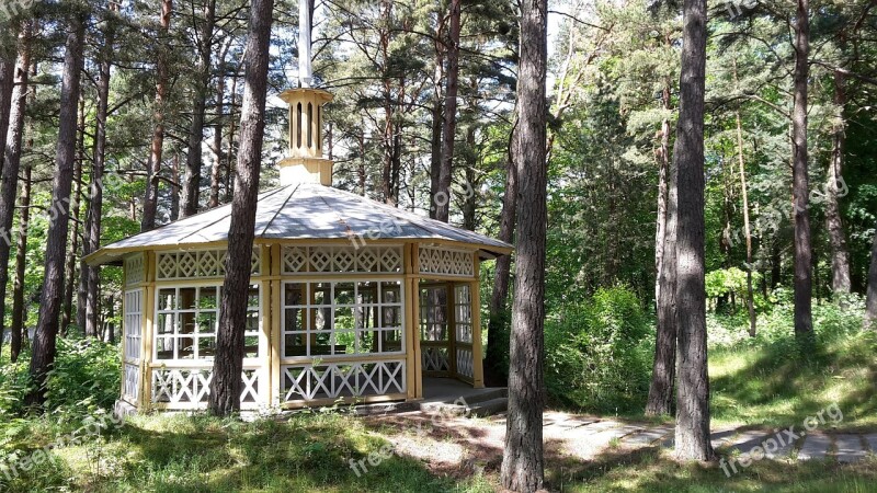 Wooden House Gazebo Forest Pine Lithuania