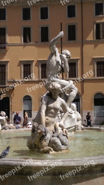 Source Rome Piazza Navona Sculpture Free Photos