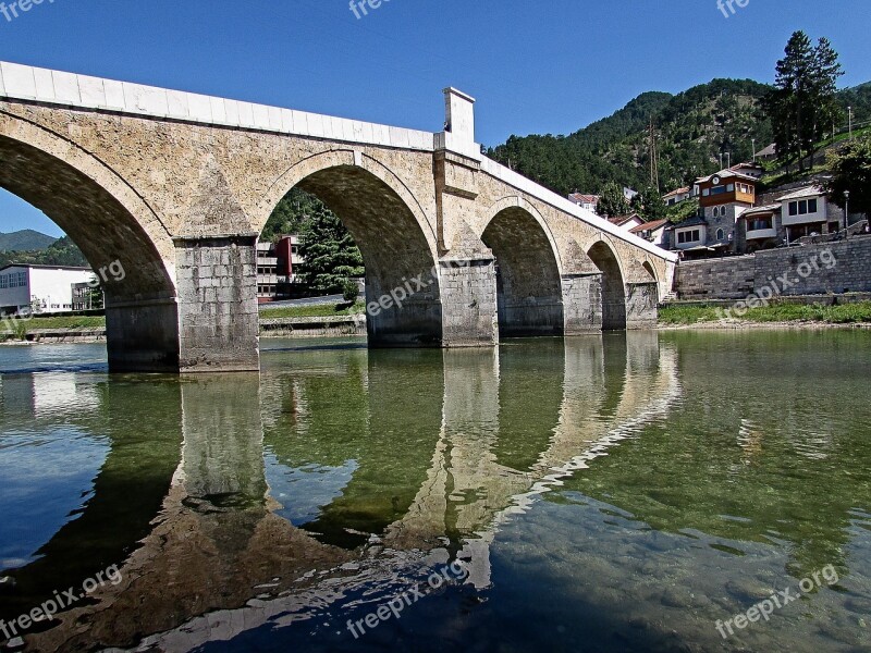 Old Bridge Bosnia And Herzegovina Konjic River Architecture