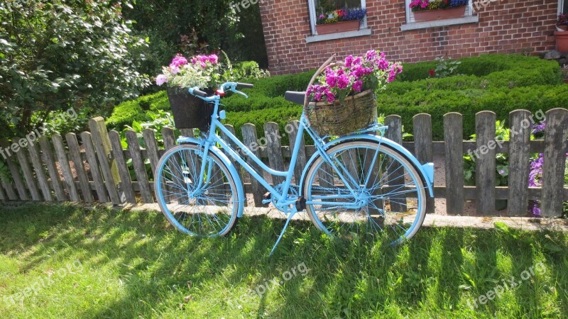 Bike Art Garden Flowers Beautification