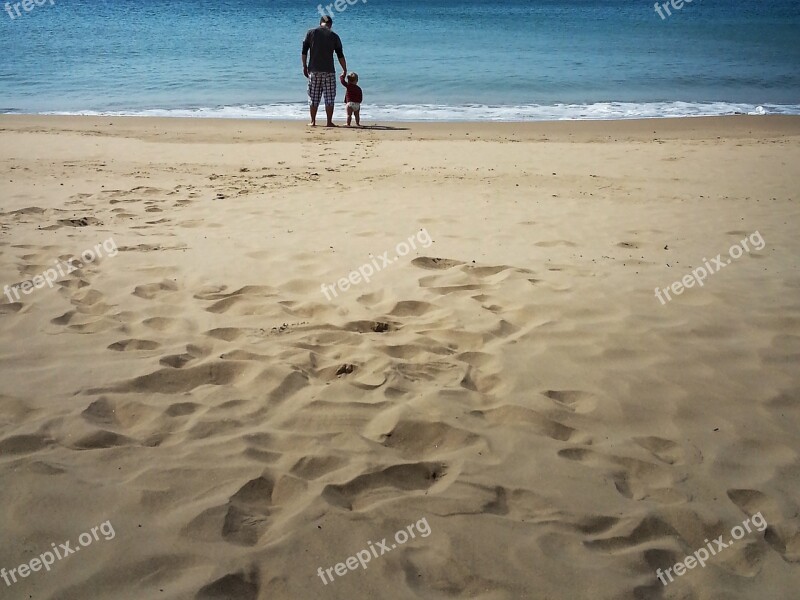 Father Son Beach Lifestyle Relationship