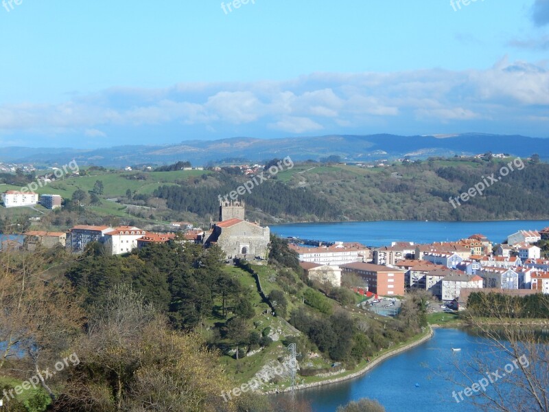 Small Castle Church Travel Sea Landscape