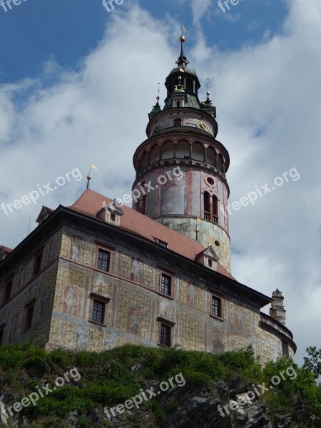 Tower Czech Krumlov Trip Free Photos