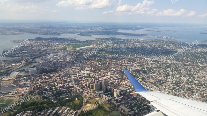 Cityscape America Urban Plane Wing Plane View