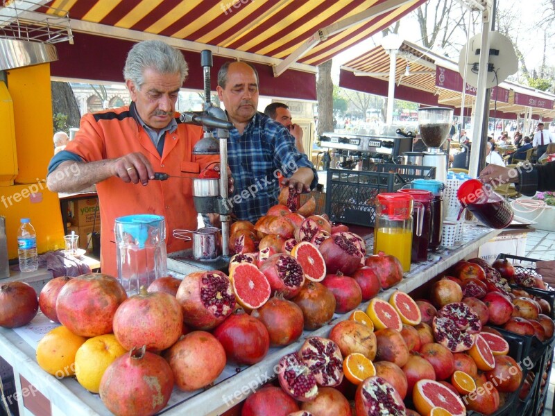 Istanbul Dealer Seller Pomegranates Turkey