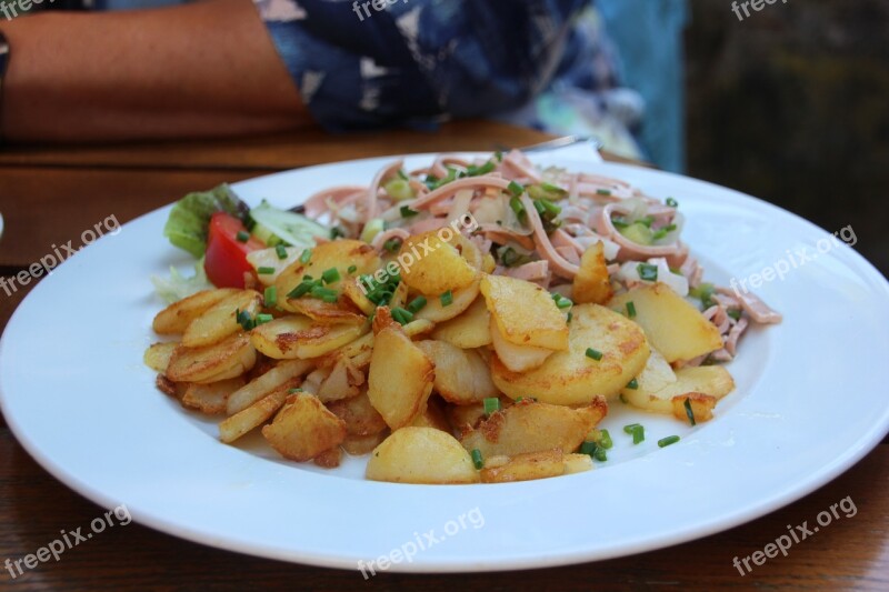 Beer Sausage Salad Bavaria Snack Free Photos