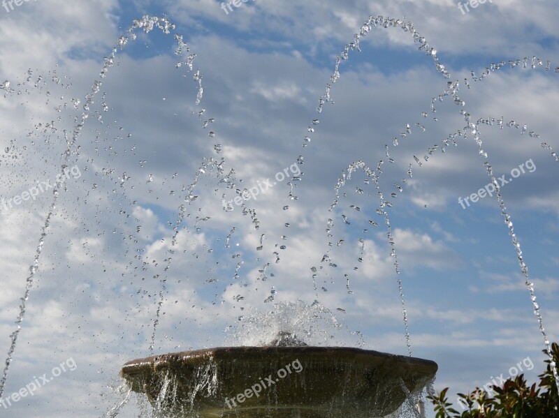 Source Drops Water Sky Clouds