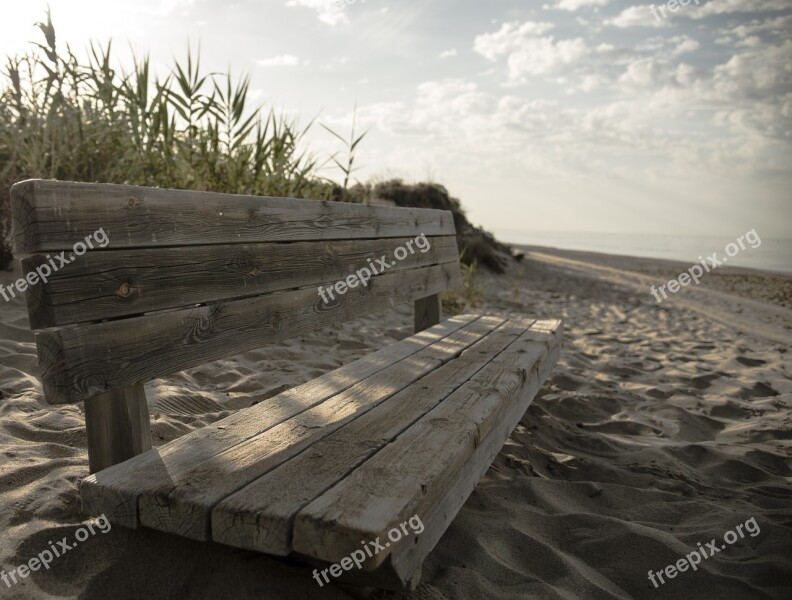 Bank Rest Beach Peace Breathing