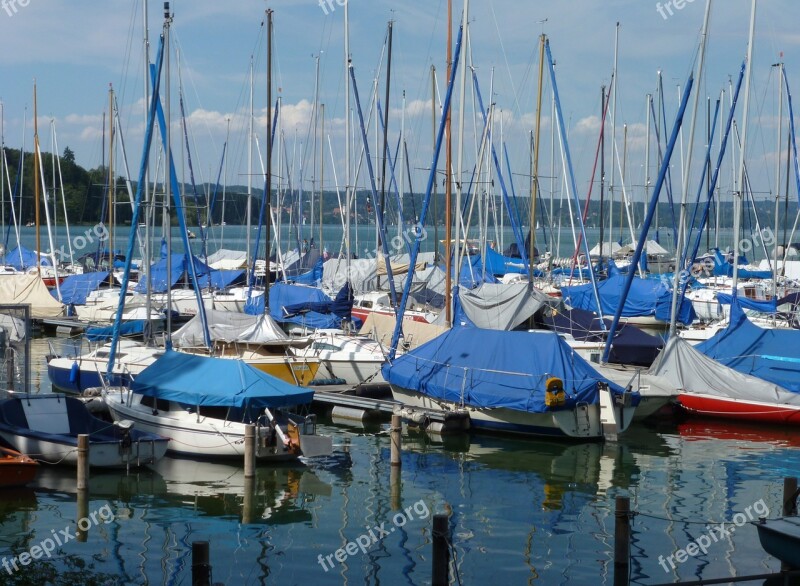 Summer Lake Sailing Boats Water Of Starnberger Lake Sky