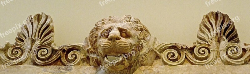 Lion Bas-relief Carving Roman Sandstone