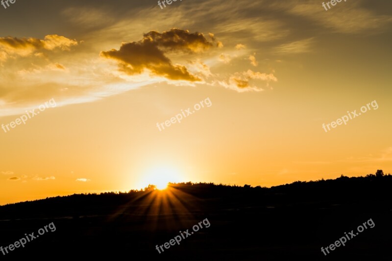 Sunset In The Evening Cloud The Sky Country